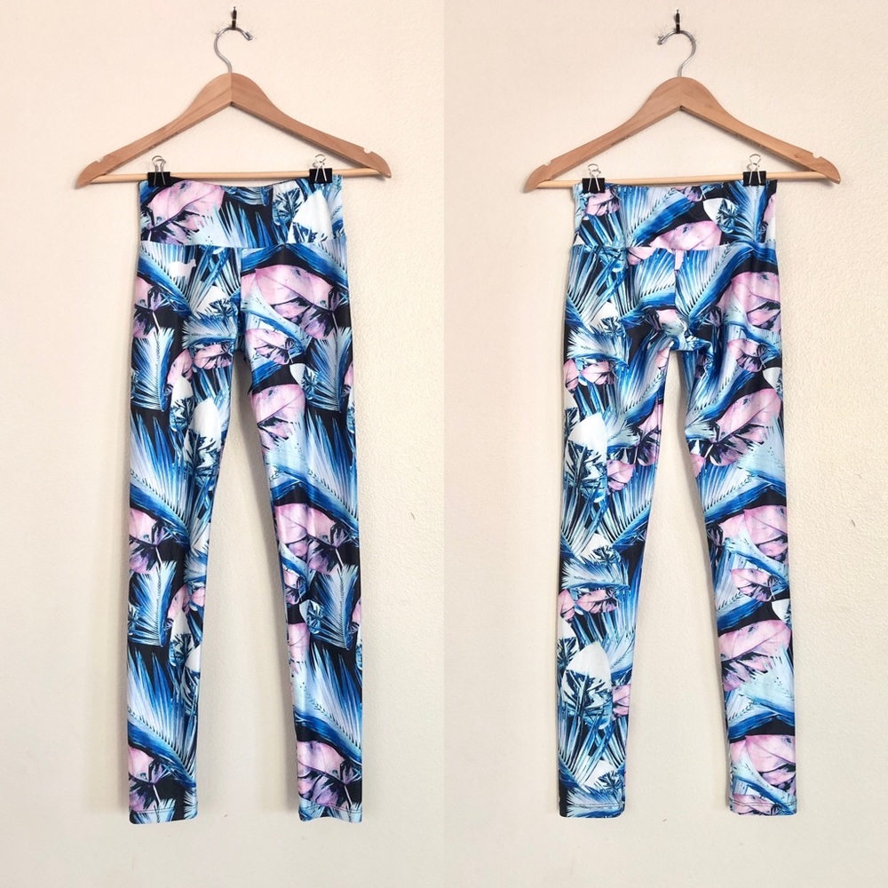 GOLDSHEEP Fun Fair Palm Leaf Printed Full Length Leggings